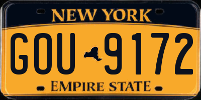 NY license plate GOU9172