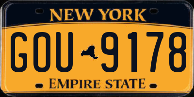 NY license plate GOU9178