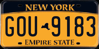 NY license plate GOU9183