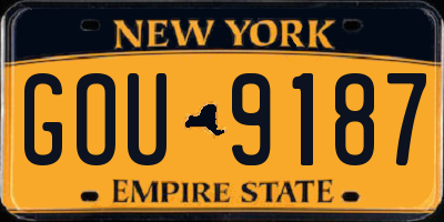 NY license plate GOU9187