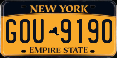 NY license plate GOU9190