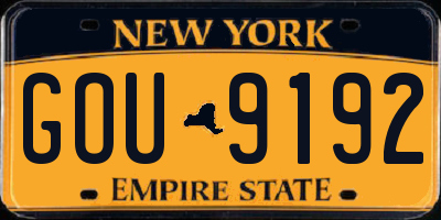 NY license plate GOU9192