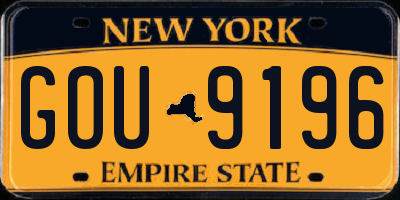 NY license plate GOU9196