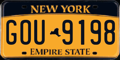 NY license plate GOU9198