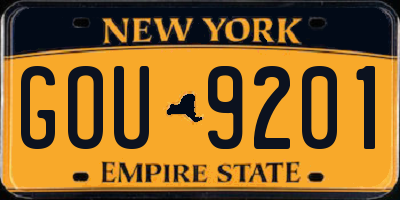 NY license plate GOU9201