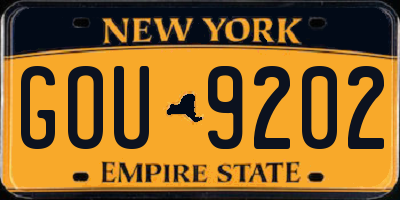 NY license plate GOU9202