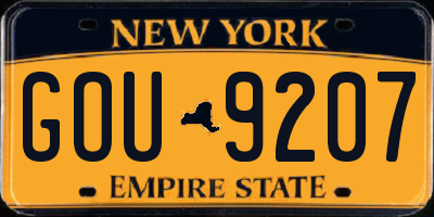 NY license plate GOU9207
