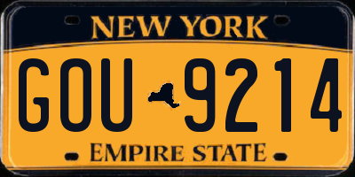 NY license plate GOU9214