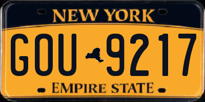 NY license plate GOU9217