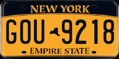 NY license plate GOU9218