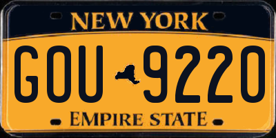 NY license plate GOU9220