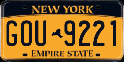 NY license plate GOU9221