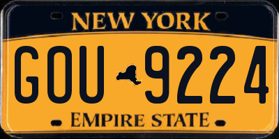 NY license plate GOU9224