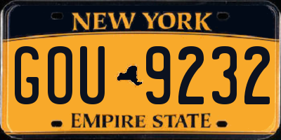 NY license plate GOU9232