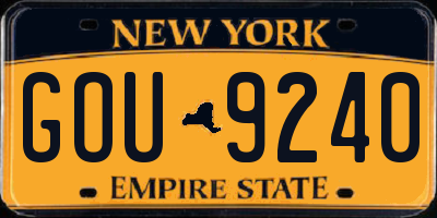 NY license plate GOU9240