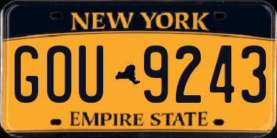 NY license plate GOU9243