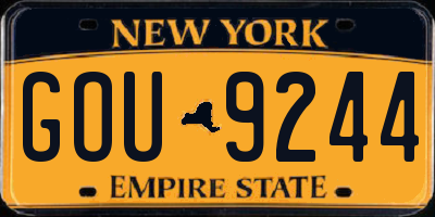 NY license plate GOU9244