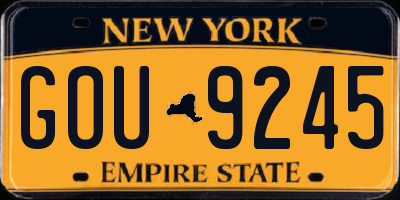 NY license plate GOU9245