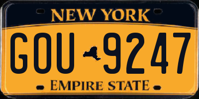 NY license plate GOU9247