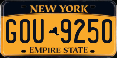 NY license plate GOU9250