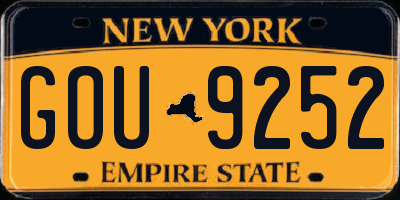 NY license plate GOU9252