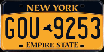 NY license plate GOU9253