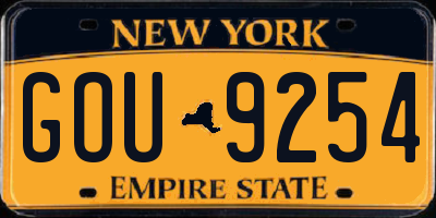 NY license plate GOU9254