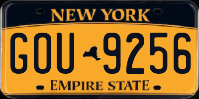 NY license plate GOU9256