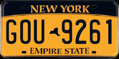 NY license plate GOU9261