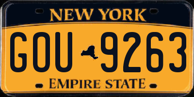 NY license plate GOU9263