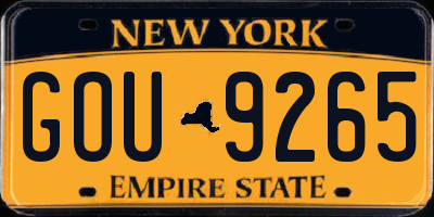 NY license plate GOU9265