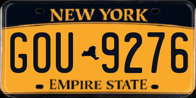 NY license plate GOU9276