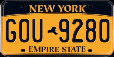NY license plate GOU9280
