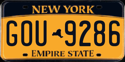 NY license plate GOU9286