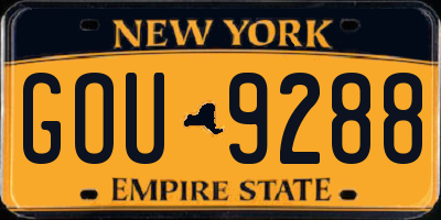 NY license plate GOU9288