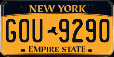 NY license plate GOU9290