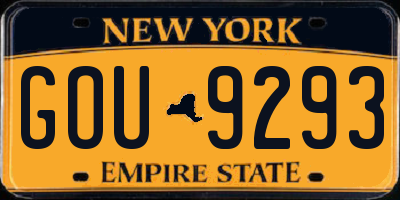 NY license plate GOU9293