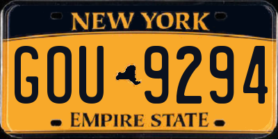 NY license plate GOU9294