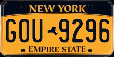 NY license plate GOU9296
