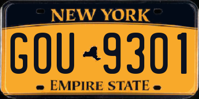 NY license plate GOU9301