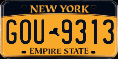 NY license plate GOU9313