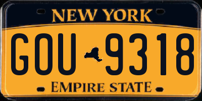 NY license plate GOU9318
