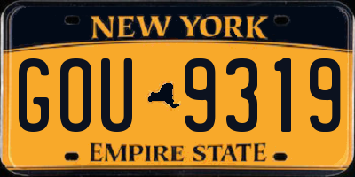 NY license plate GOU9319