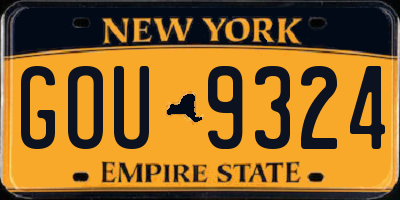 NY license plate GOU9324