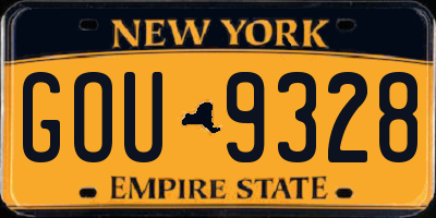 NY license plate GOU9328
