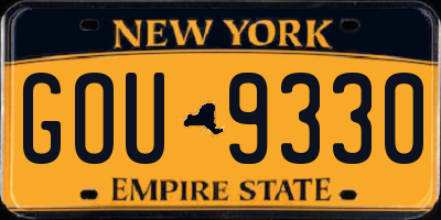 NY license plate GOU9330