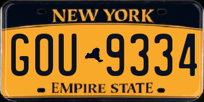 NY license plate GOU9334