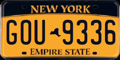 NY license plate GOU9336