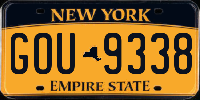 NY license plate GOU9338