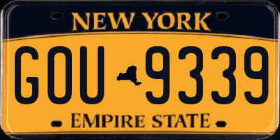 NY license plate GOU9339